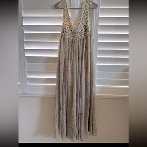 Free People New Romantics ivory maxi dress size 8